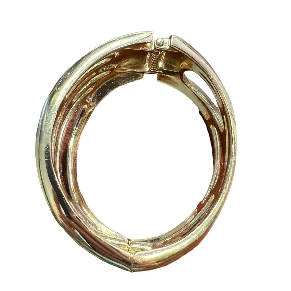 Gold Tone Clamper‎ Multi Bar Bracelet 2